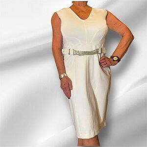 Jennifer Lopez Winter white midi length dress, size 12